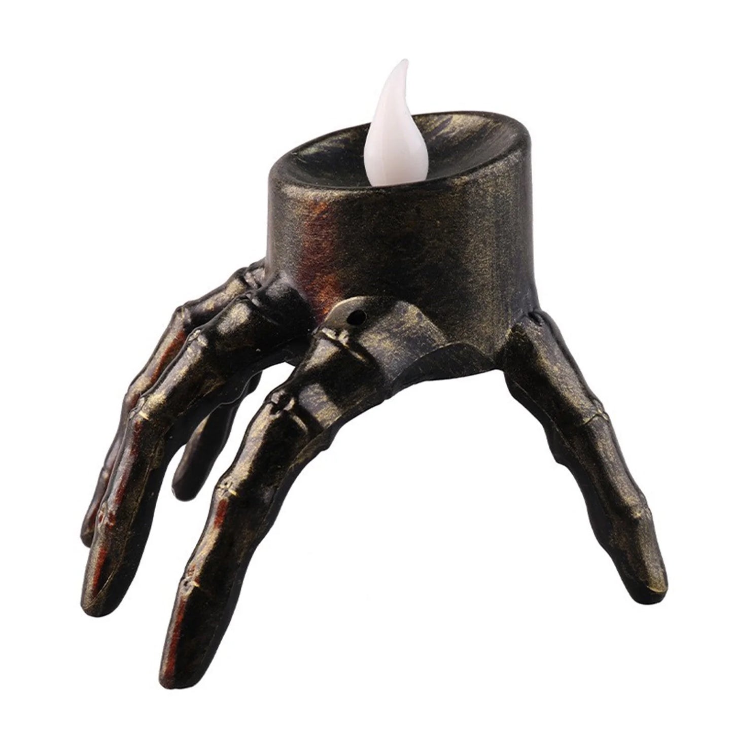 Spooky LED Skeleton Hand Flameless Candle - Perfect Halloween Decoration for Indoor & Outdoor Parties!