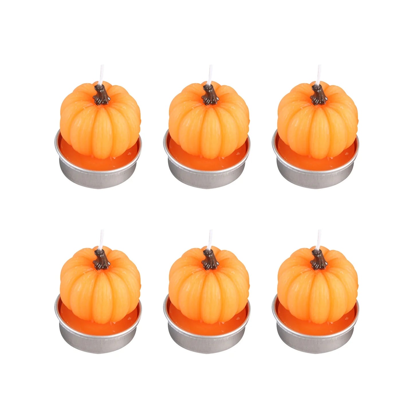 6PCS Pumpkin Shaped Scented Candles - Perfect Fall & Halloween Decor for Home and Parties!