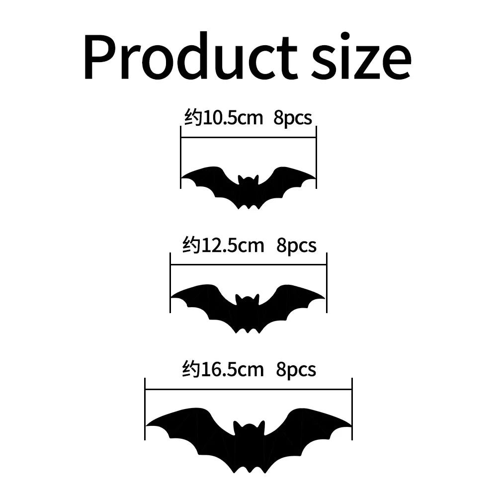 24 Pack Light up Bats Halloween Decor – LED Lights for Halloween, Glow in the Dark Wall Decor, 3D Lighted Bat with Twinkling Effects for Indoor & Outdoor (Bats)