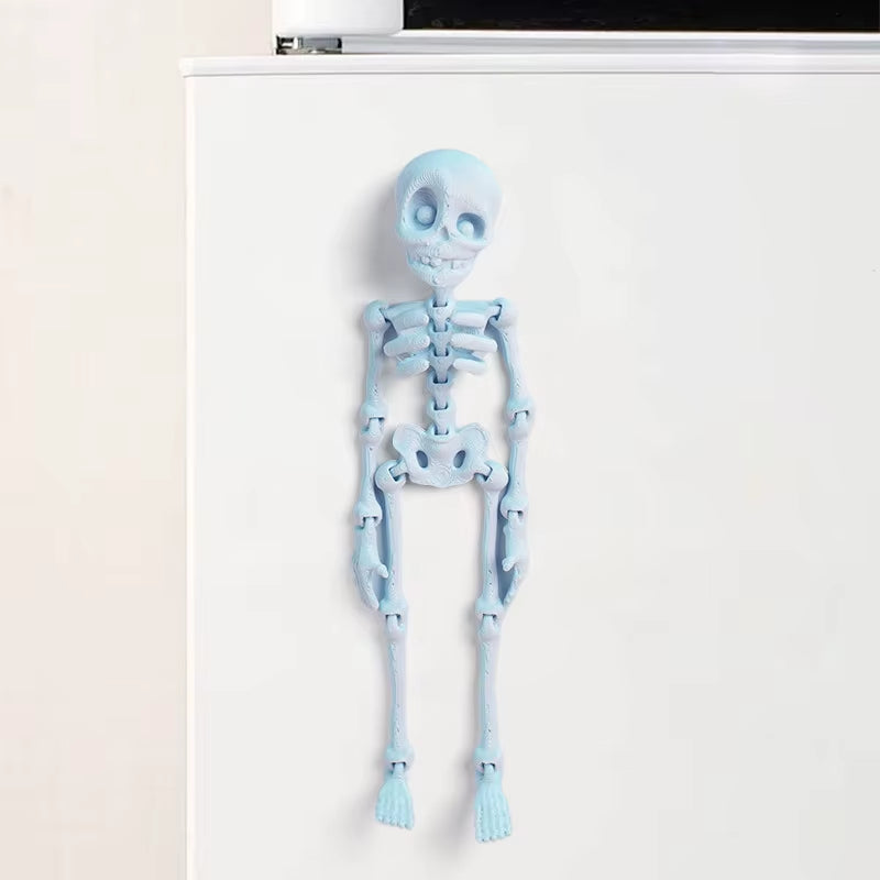 1Pc Magnetic Poseable Skull Fridge Magnet Funny Halloween Gift Easter Kitchen & Dining Decor Home Accessory, Quirky Decor
