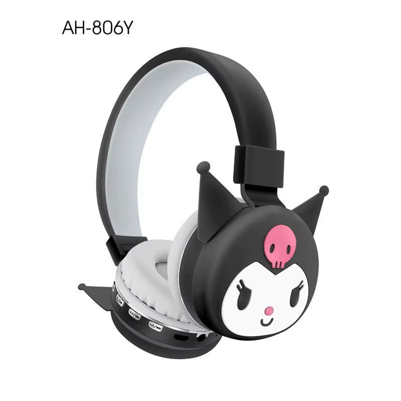Kuromi Hello Kitty Cut Bluetooth Headphone Wireless Headsets Anime Cartoon Stereo Headset Earphone Fashion Hottie Y2K Gifts