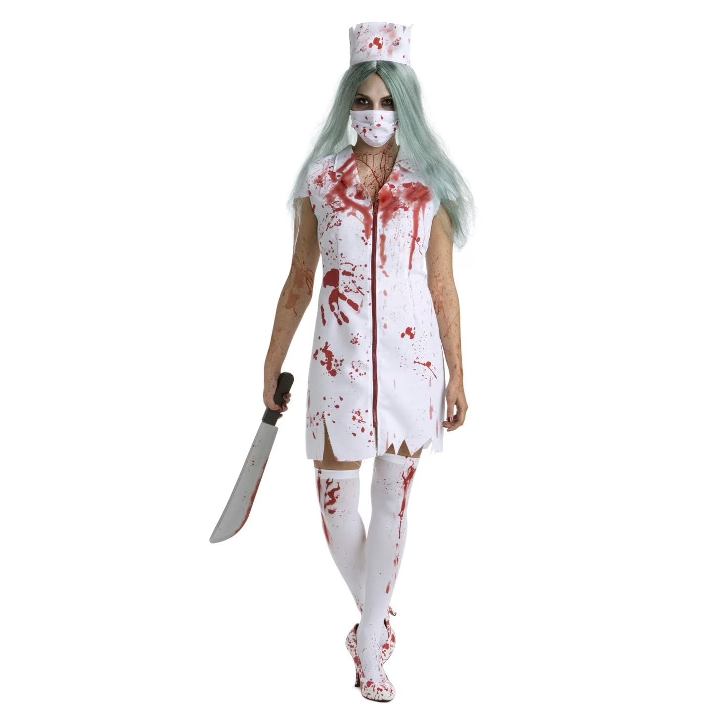 Zombie Nurse Halloween Costume for Women - Small White Spooky Outfit