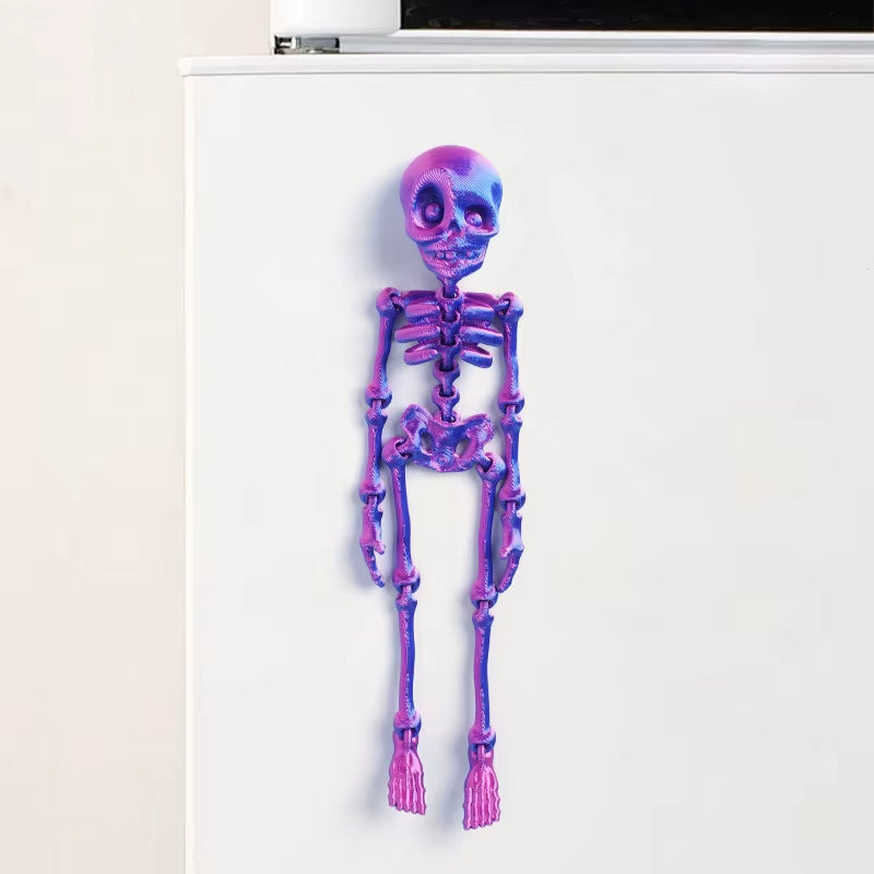 1Pc Magnetic Poseable Skull Fridge Magnet Funny Halloween Gift Easter Kitchen & Dining Decor Home Accessory, Quirky Decor