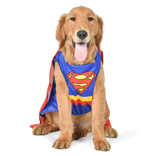 DC Comics Superhero Superman Halloween Dog Costume - Medium - | DC Superhero Halloween Costumes for Dogs Funny Dog Costumes | Officially Licensed DC Dog Halloween Costume