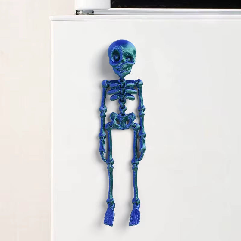 1Pc Magnetic Poseable Skull Fridge Magnet Funny Halloween Gift Easter Kitchen & Dining Decor Home Accessory, Quirky Decor