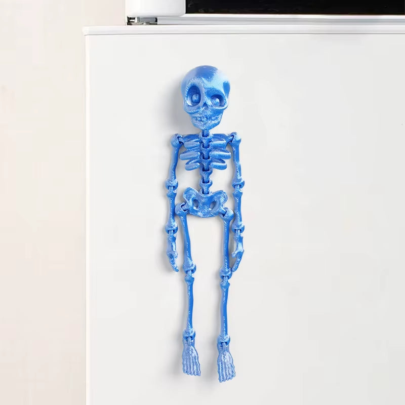 1Pc Magnetic Poseable Skull Fridge Magnet Funny Halloween Gift Easter Kitchen & Dining Decor Home Accessory, Quirky Decor