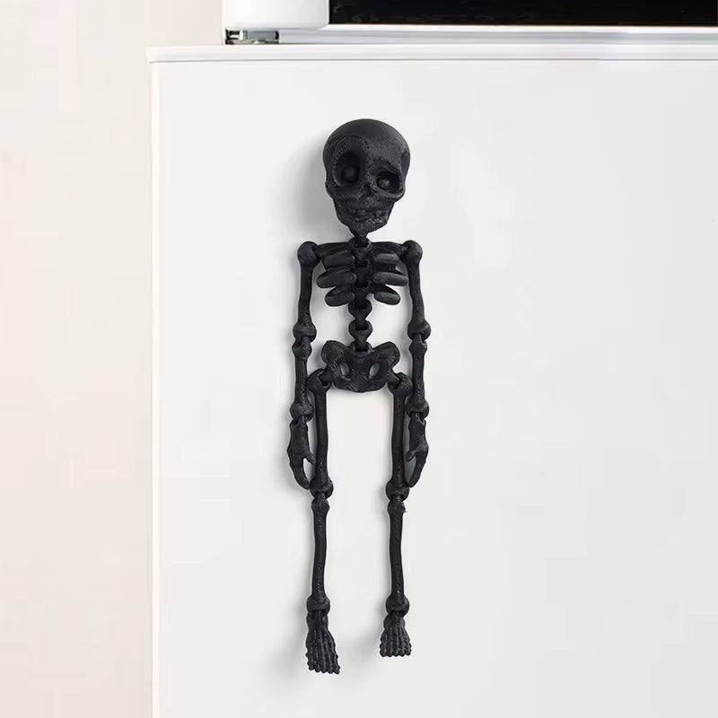 1Pc Magnetic Poseable Skull Fridge Magnet Funny Halloween Gift Easter Kitchen & Dining Decor Home Accessory, Quirky Decor