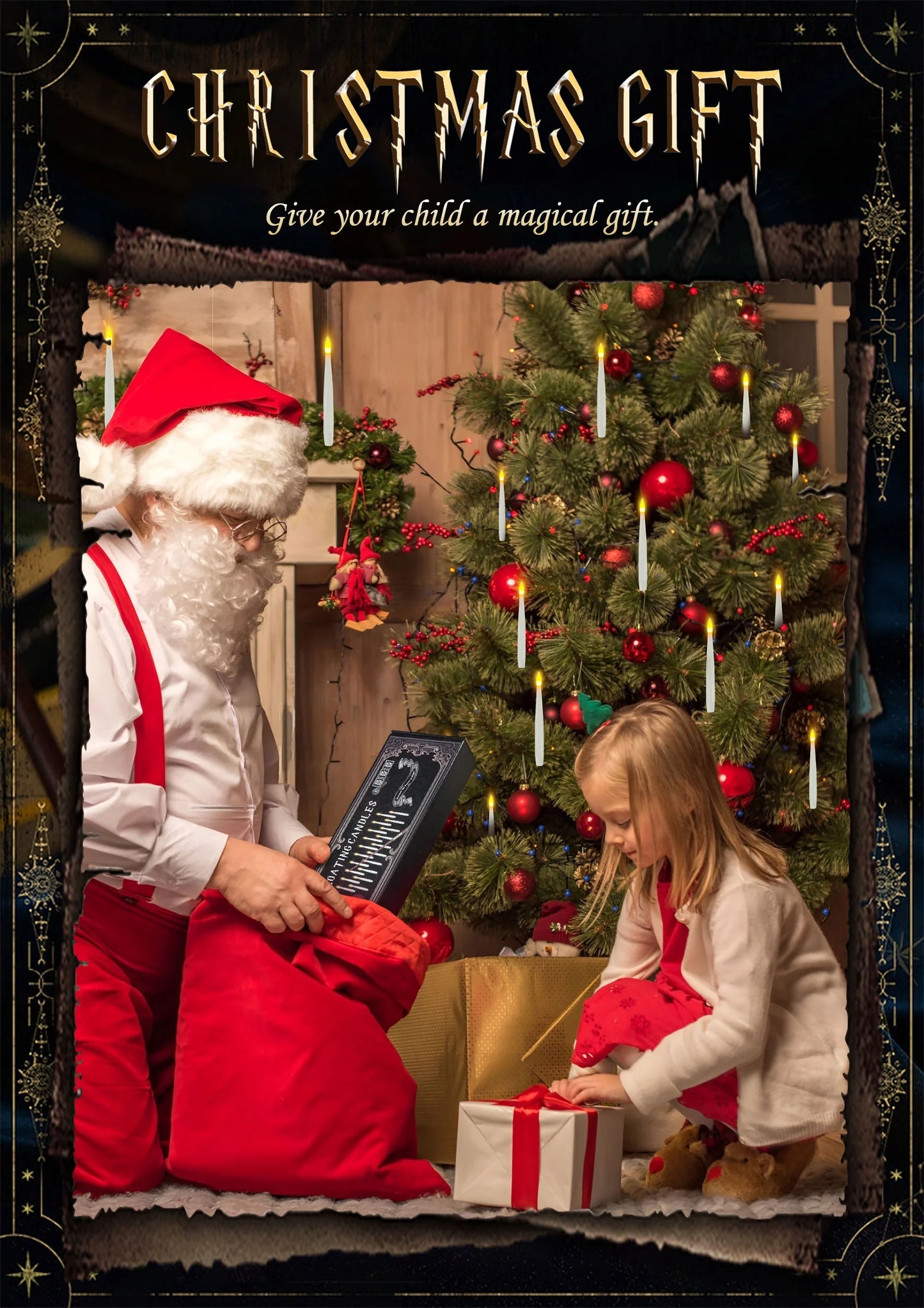 Floating Candles with Wand 20PCS Harry Potter Magic Hanging Candles Warm Light Battery Operated for Valentine'S Day Gift Party Decor