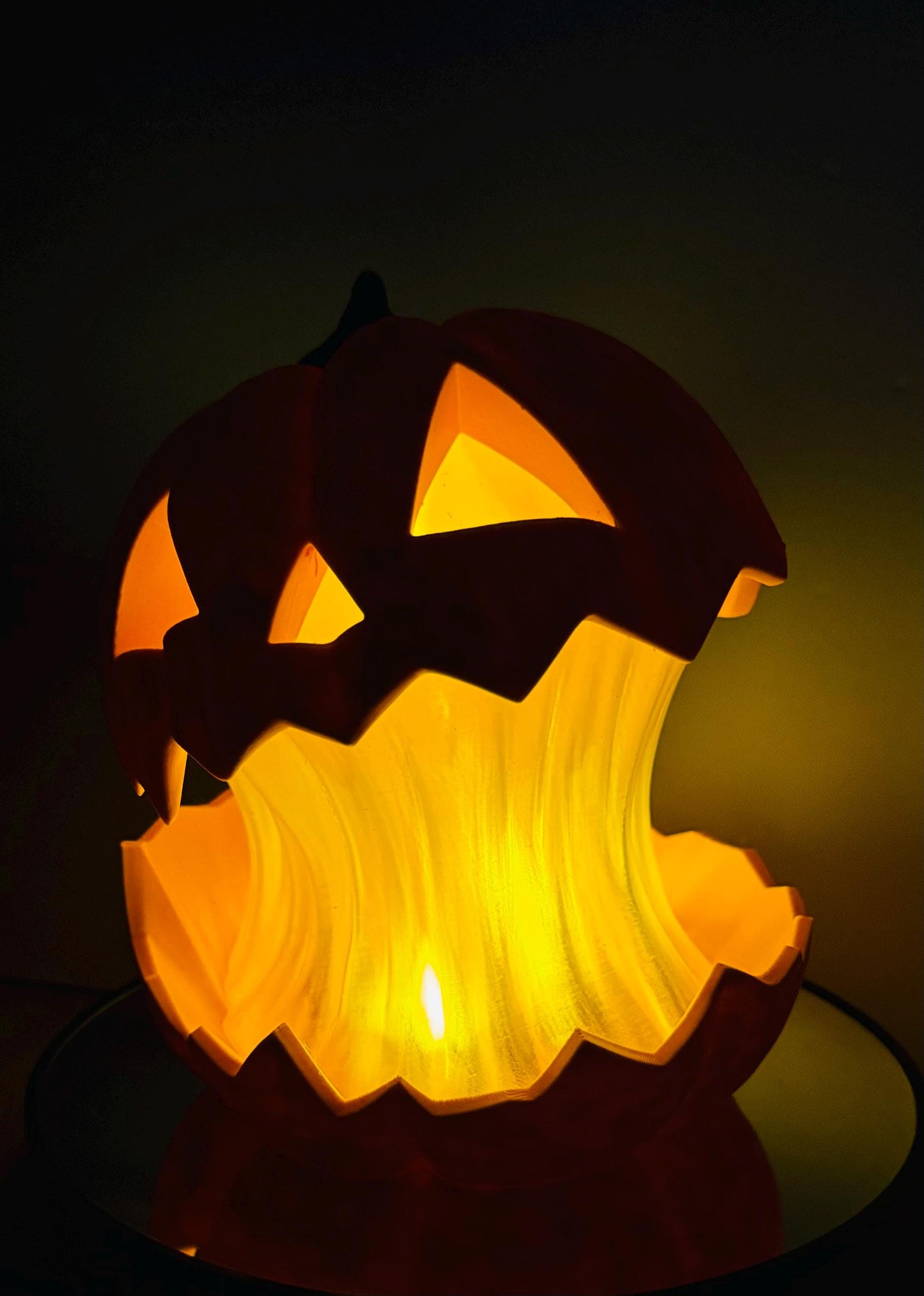 LED Halloween Jack-O’-Lantern Light up Pumpkin Large Size with 8’ Cord and LED Candle Decoration Free Shipping! Plug and Play Ready!