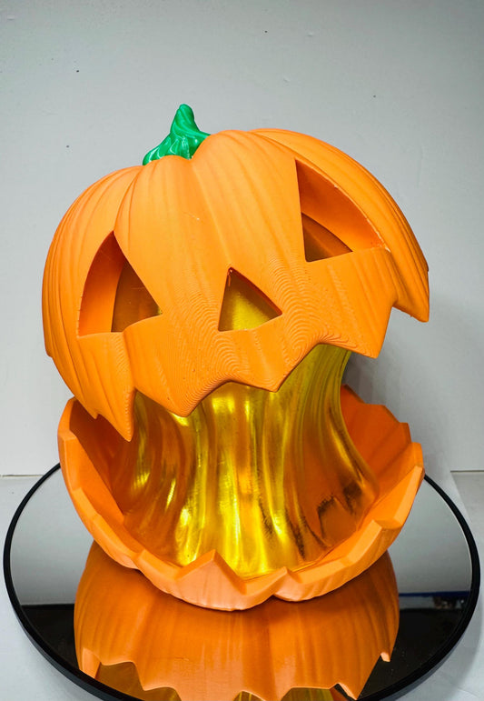 LED Halloween Jack-O’-Lantern Light up Pumpkin Large Size with 8’ Cord and LED Candle Decoration Free Shipping! Plug and Play Ready!