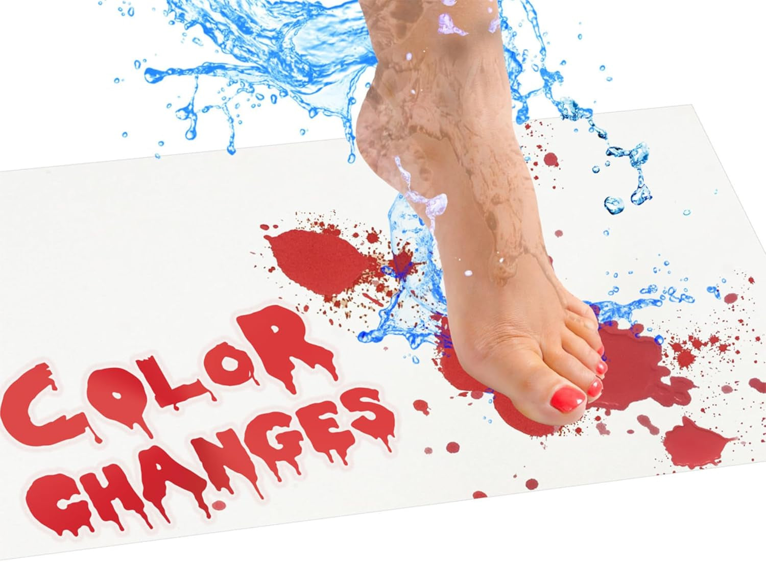 Bloody Bath Mat, the Official and Authentic Mat That Turns Red When Wet, Footprints Disappear like Magic, Great Novelty Prank Gift