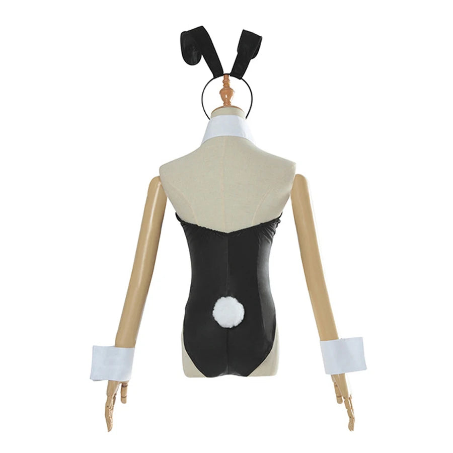 Sexy Bunny Girl Cosplay Bodysuit Sakurajima Mai Bunny Girl Senpai Cosplay Costume Jumpsuit Faux Leather Woman Rabbit Costumes