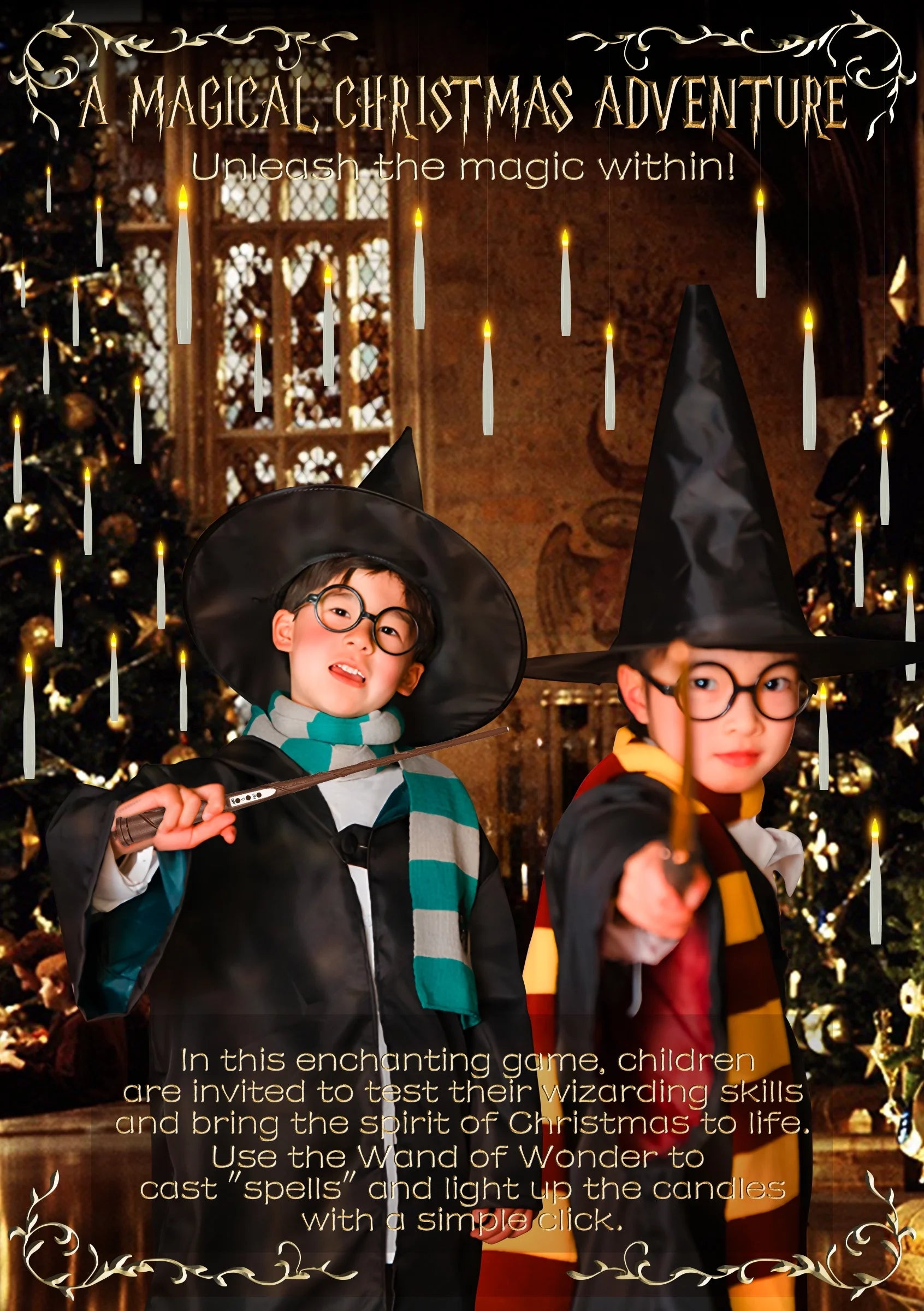 Floating Candles with Wand 20PCS Harry Potter Magic Hanging Candles Warm Light Battery Operated for Valentine'S Day Gift Party Decor