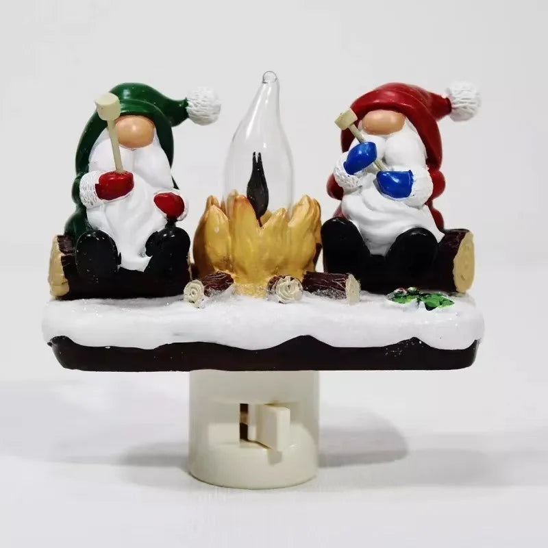 Ghost Campfire Night Light Ghost Campfire Flickering Nightlight LED Small Faux Campfire Night Light Funny Halloween Nightlight