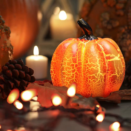 LED Halloween Pumpkin Lantern Resin Pumpkin Lamp Multiple Shapes Halloween Dress up Props Pumpkin Lantern Resin Pumpkin Lamp
