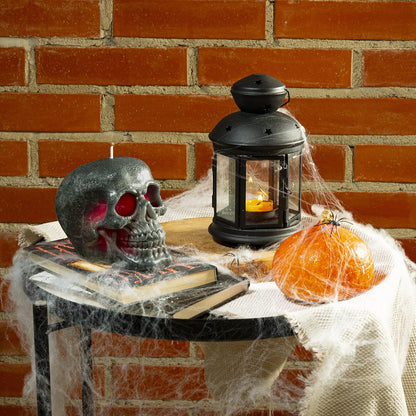 6X4.3 Inch Green Red Skull Spell and Halloween Themed Candle - Red Inside, Big Size