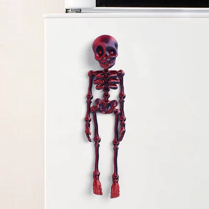 1Pc Magnetic Poseable Skull Fridge Magnet Funny Halloween Gift Easter Kitchen & Dining Decor Home Accessory, Quirky Decor