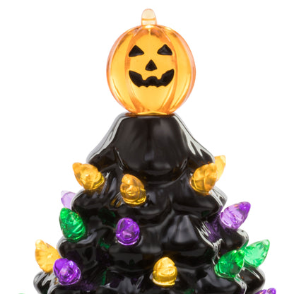 11.75" Black Ceramic Halloween Tree Decoration