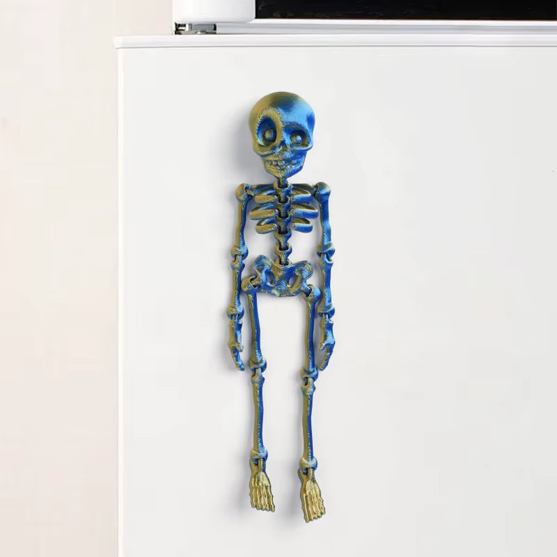 1Pc Magnetic Poseable Skull Fridge Magnet Funny Halloween Gift Easter Kitchen & Dining Decor Home Accessory, Quirky Decor