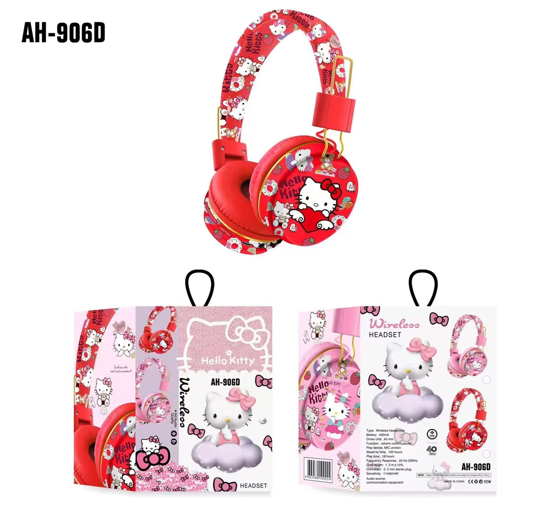 Kuromi Hello Kitty Cut Bluetooth Headphone Wireless Headsets Anime Cartoon Stereo Headset Earphone Fashion Hottie Y2K Gifts