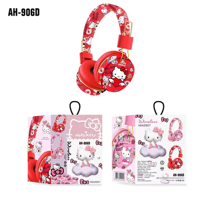 Kuromi Hello Kitty Cut Bluetooth Headphone Wireless Headsets Anime Cartoon Stereo Headset Earphone Fashion Hottie Y2K Gifts