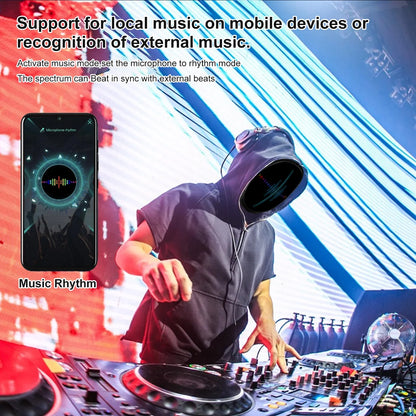 Bluetooth Programmable LED Face Mask - Light Up Your Halloween & Masquerade Party Fun!