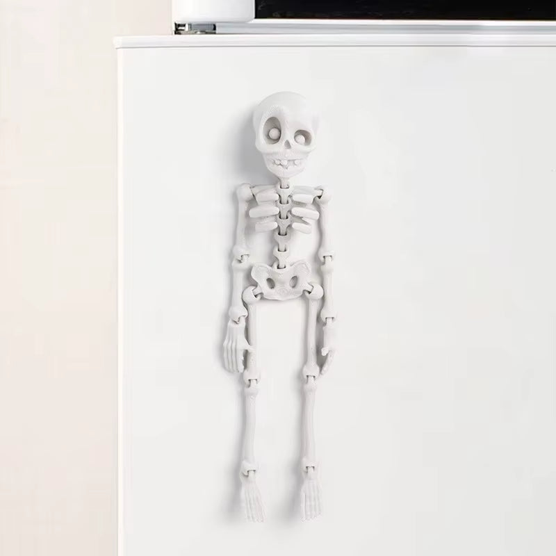 1Pc Magnetic Poseable Skull Fridge Magnet Funny Halloween Gift Easter Kitchen & Dining Decor Home Accessory, Quirky Decor