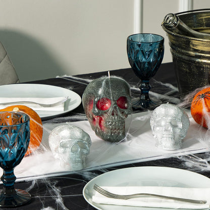 6X4.3 Inch Green Red Skull Spell and Halloween Themed Candle - Red Inside, Big Size