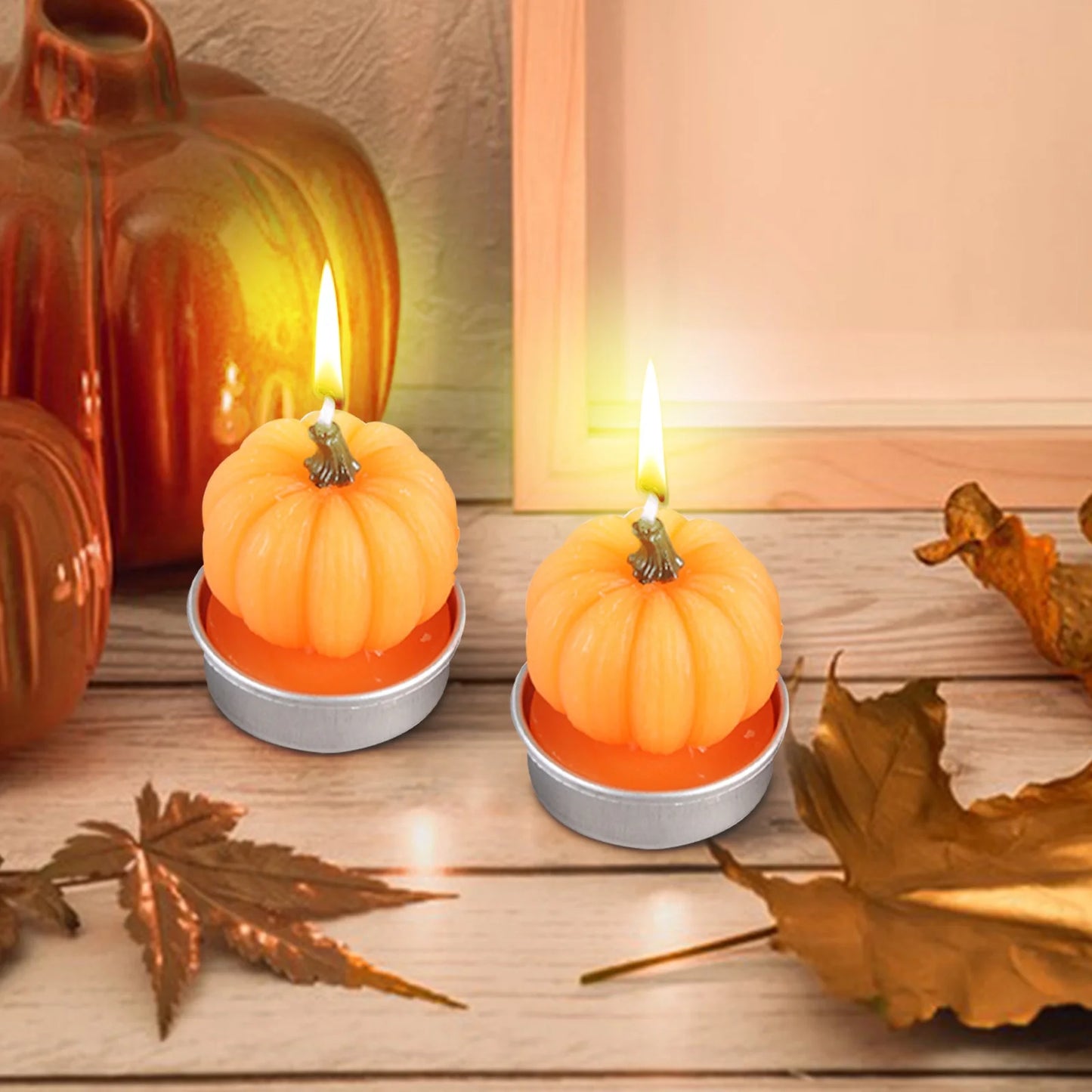 6PCS Pumpkin Shaped Scented Candles - Perfect Fall & Halloween Decor for Home and Parties!