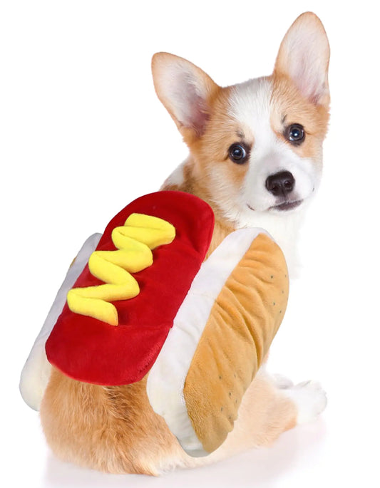 GOYOSWA Dog Hot Dog Costume Dog Halloween Costumes Pet Hot Dog Costume Funny Dog Costume for XS Small Medium Dogs Cats Pets (Small)