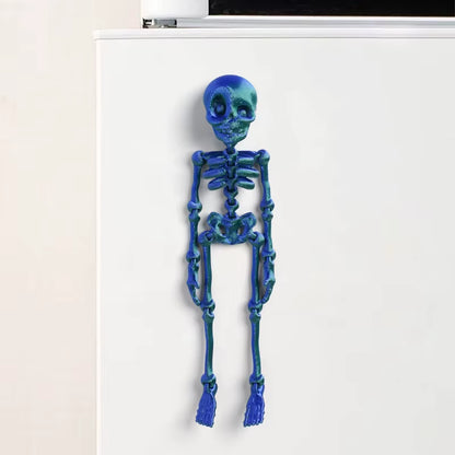 1Pc Magnetic Poseable Skull Fridge Magnet Funny Halloween Gift Easter Kitchen & Dining Decor Home Accessory, Quirky Decor