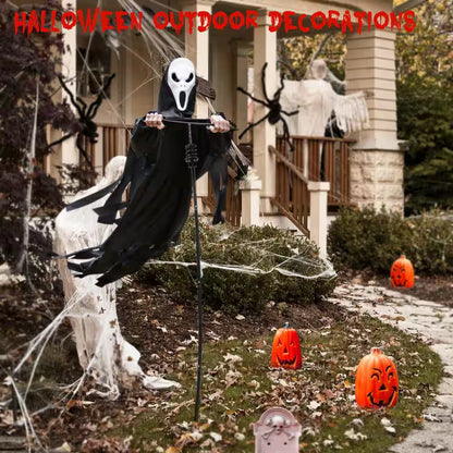 7.5 Ft. Halloween Scarecrow Ghost Outdoor Decorations, Rotatable Ghost of Death Flying Ghost for Outdoor and Garden