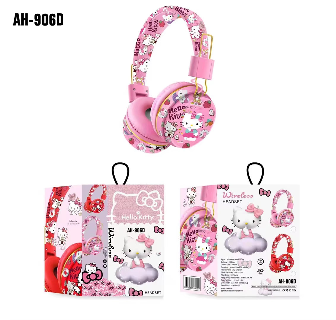 Kuromi Hello Kitty Cut Bluetooth Headphone Wireless Headsets Anime Cartoon Stereo Headset Earphone Fashion Hottie Y2K Gifts