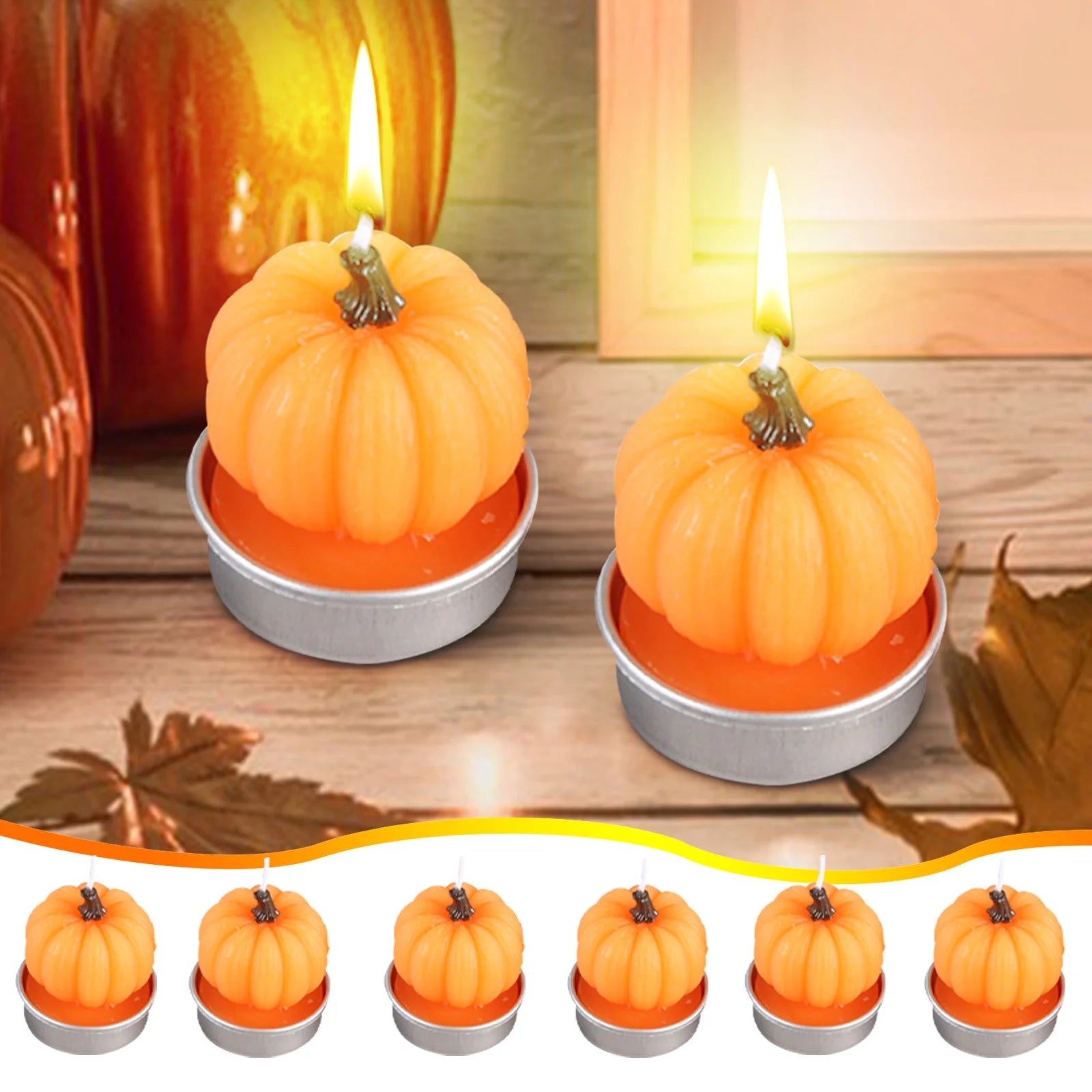 6PCS Pumpkin Shaped Scented Candles - Perfect Fall & Halloween Decor for Home and Parties!