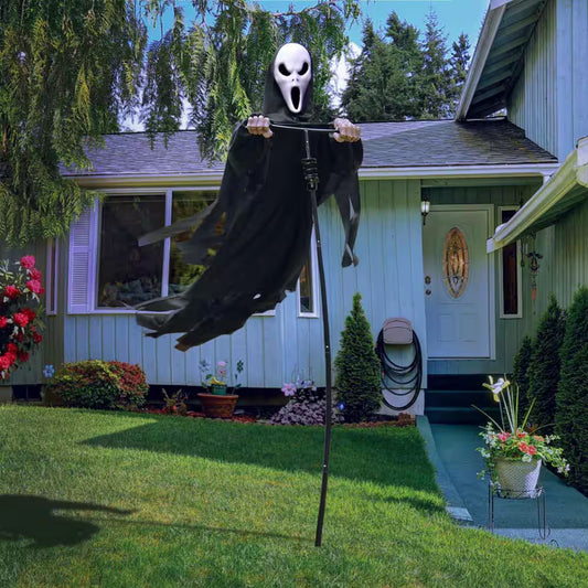 7.5 Ft. Halloween Scarecrow Ghost Outdoor Decorations, Rotatable Ghost of Death Flying Ghost for Outdoor and Garden