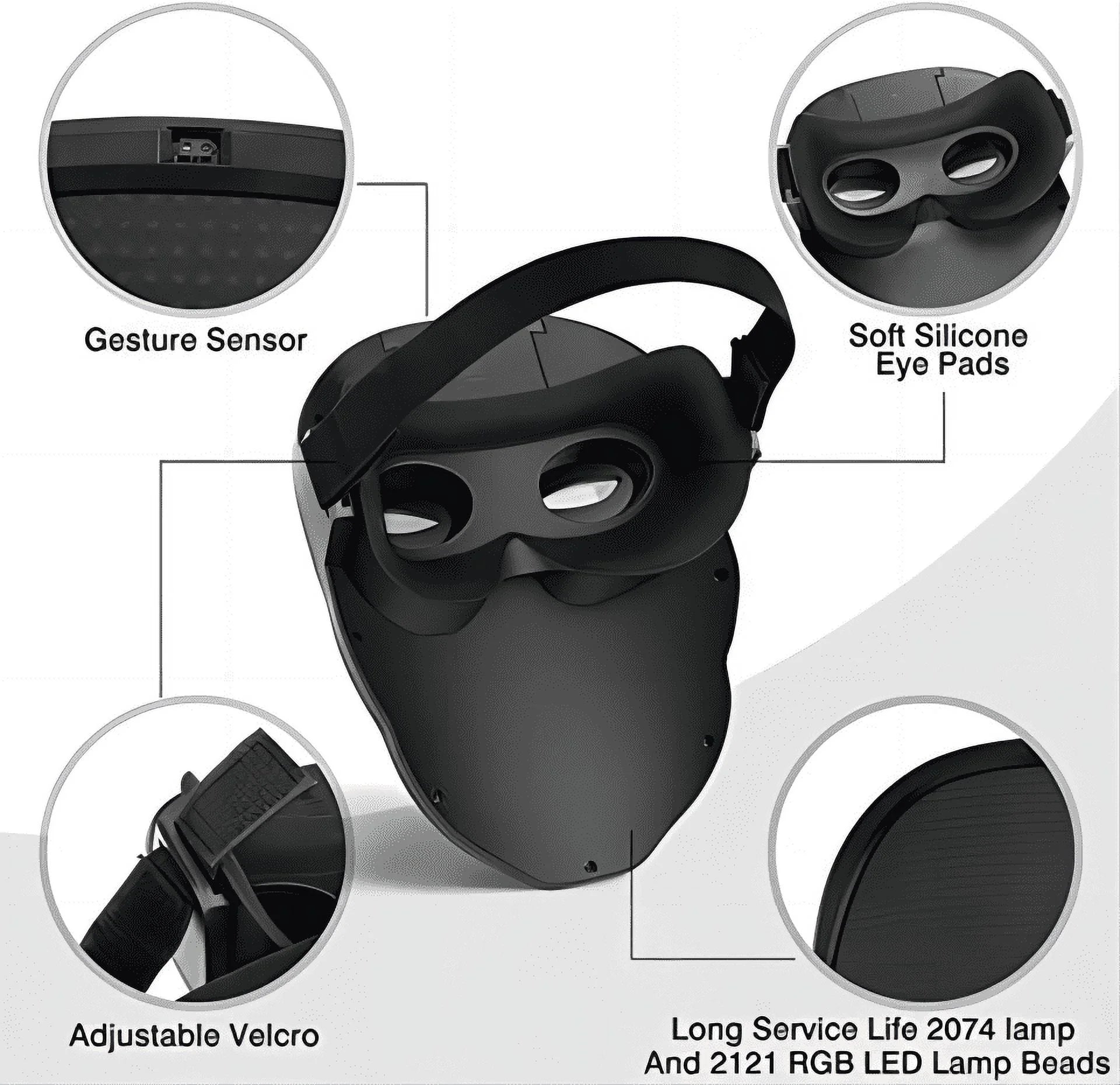 Bluetooth Programmable LED Face Mask - Light Up Your Halloween & Masquerade Party Fun!