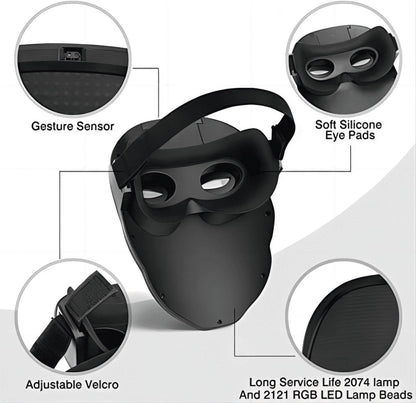 Bluetooth Programmable LED Face Mask - Light Up Your Halloween & Masquerade Party Fun!