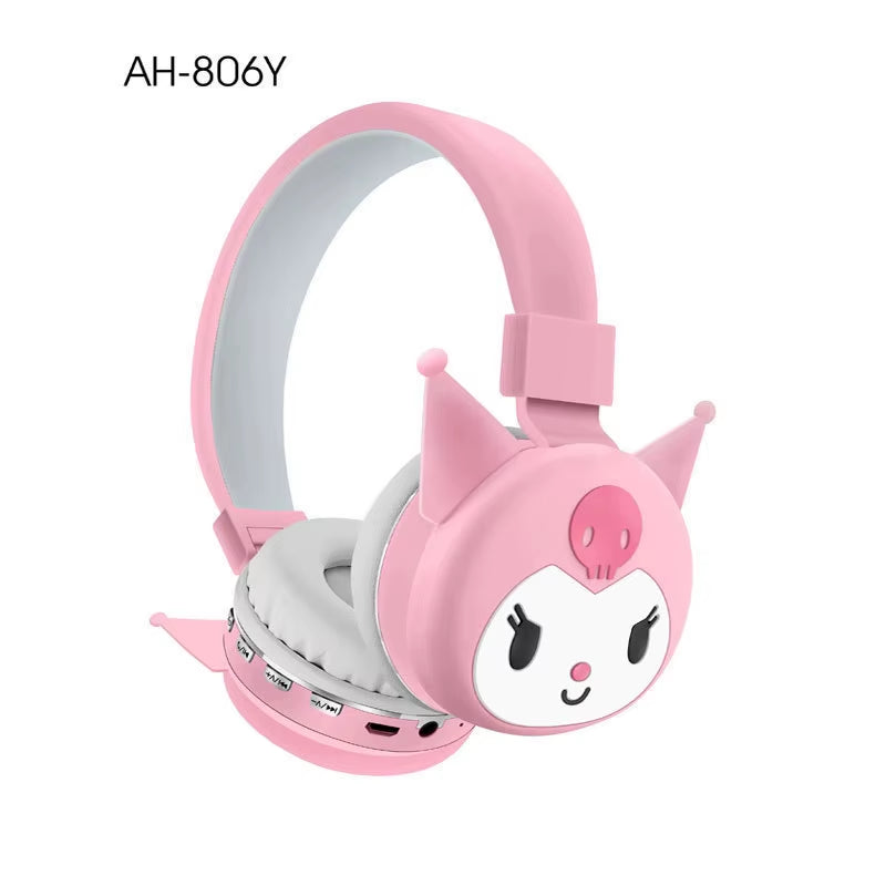 Kuromi Hello Kitty Cut Bluetooth Headphone Wireless Headsets Anime Cartoon Stereo Headset Earphone Fashion Hottie Y2K Gifts