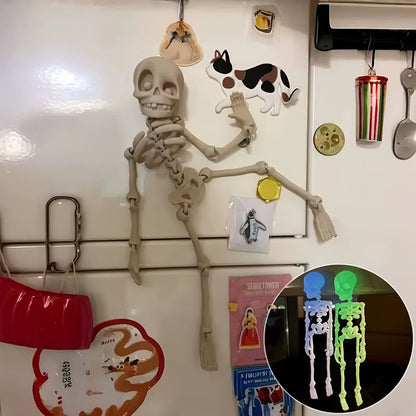 1Pc Magnetic Poseable Skull Fridge Magnet Funny Halloween Gift Easter Kitchen & Dining Decor Home Accessory, Quirky Decor