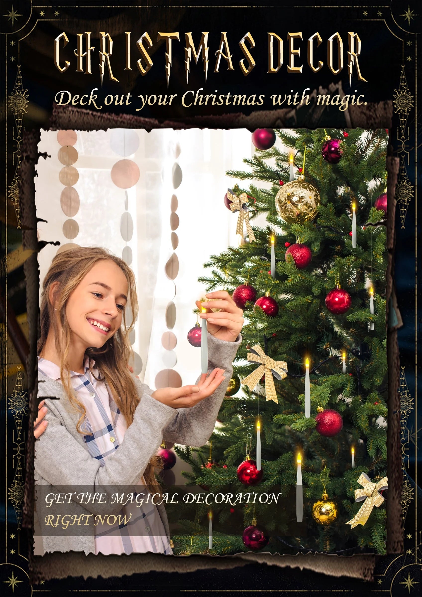 Floating Candles with Wand 20PCS Harry Potter Magic Hanging Candles Warm Light Battery Operated for Valentine'S Day Gift Party Decor