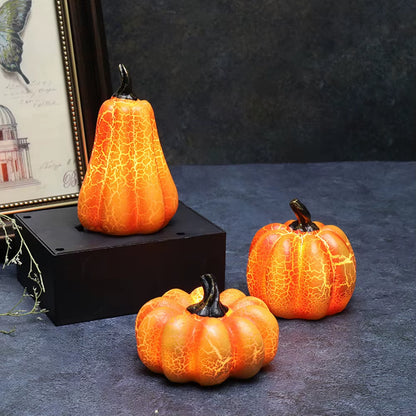 LED Halloween Pumpkin Lantern Resin Pumpkin Lamp Multiple Shapes Halloween Dress up Props Pumpkin Lantern Resin Pumpkin Lamp
