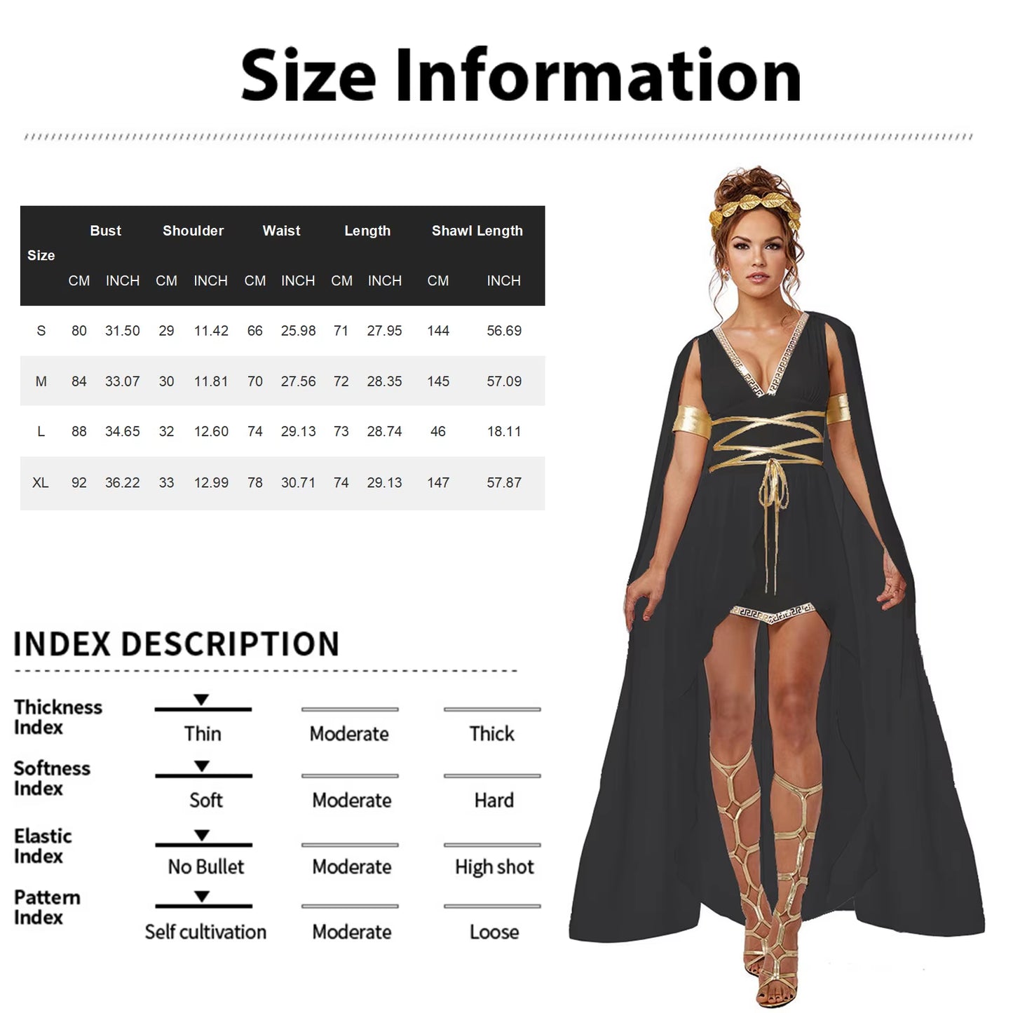 Women'S Stage Dress Costume Halloween Party Cosplay Costume Ancient Greek Goddess Costume Set with Headwear Waist Rope Bracelet