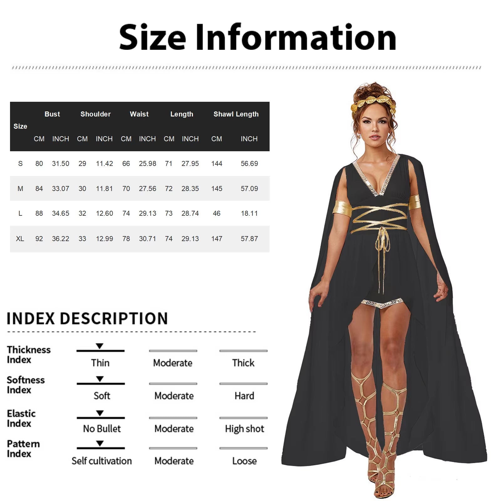 Women'S Stage Dress Costume Halloween Party Cosplay Costume Ancient Greek Goddess Costume Set with Headwear Waist Rope Bracelet
