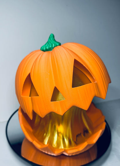 LED Halloween Jack-O’-Lantern Light up Pumpkin Large Size with 8’ Cord and LED Candle Decoration Free Shipping! Plug and Play Ready!