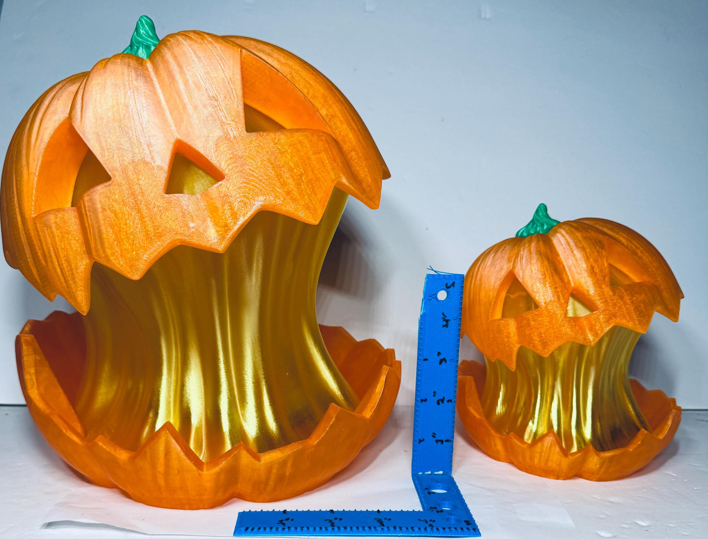 LED Halloween Jack-O’-Lantern Light up Pumpkin Large Size with 8’ Cord and LED Candle Decoration Free Shipping! Plug and Play Ready!