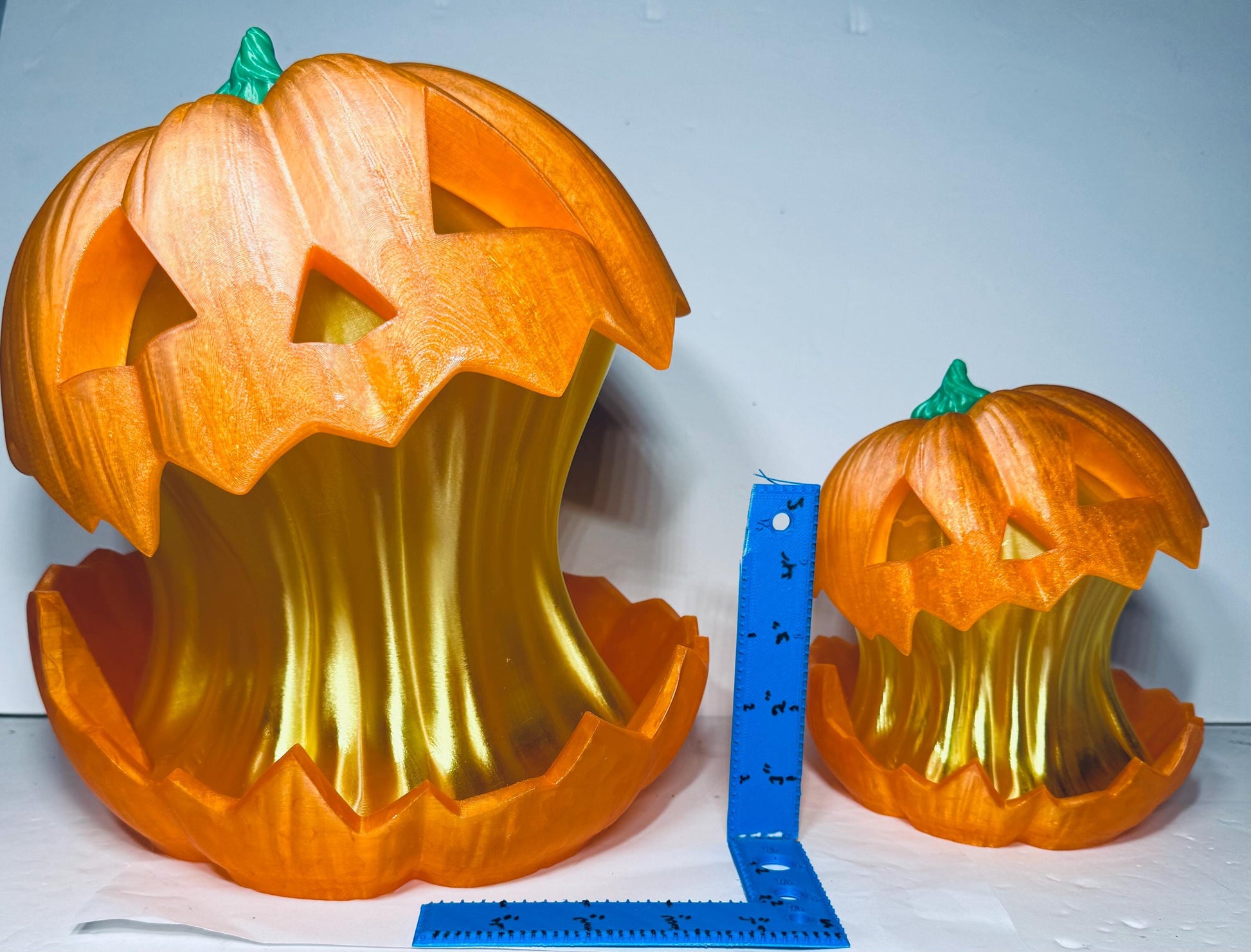 LED Halloween Jack-O’-Lantern Light up Pumpkin Large Size with 8’ Cord and LED Candle Decoration Free Shipping! Plug and Play Ready!